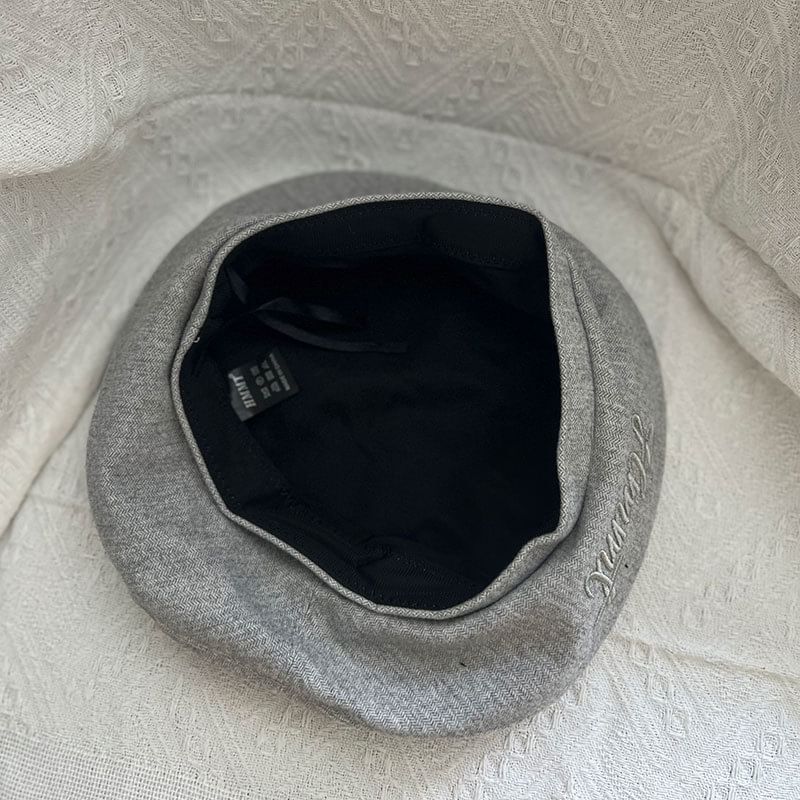 Lettering Embroidered Beret