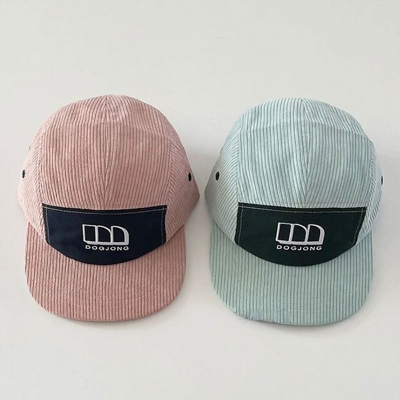 Baseball Embroidered Panel Corduroy Lettering Cap