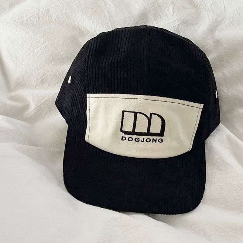 Baseball Embroidered Panel Corduroy Lettering Cap