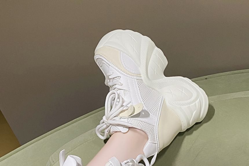 Sneakers Platform Mesh Hidden Panel Wedge