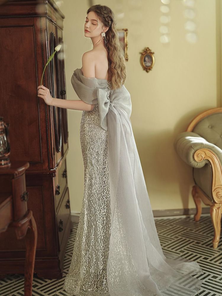 Sequin Evening Gown Off-Shoulder Mermaid