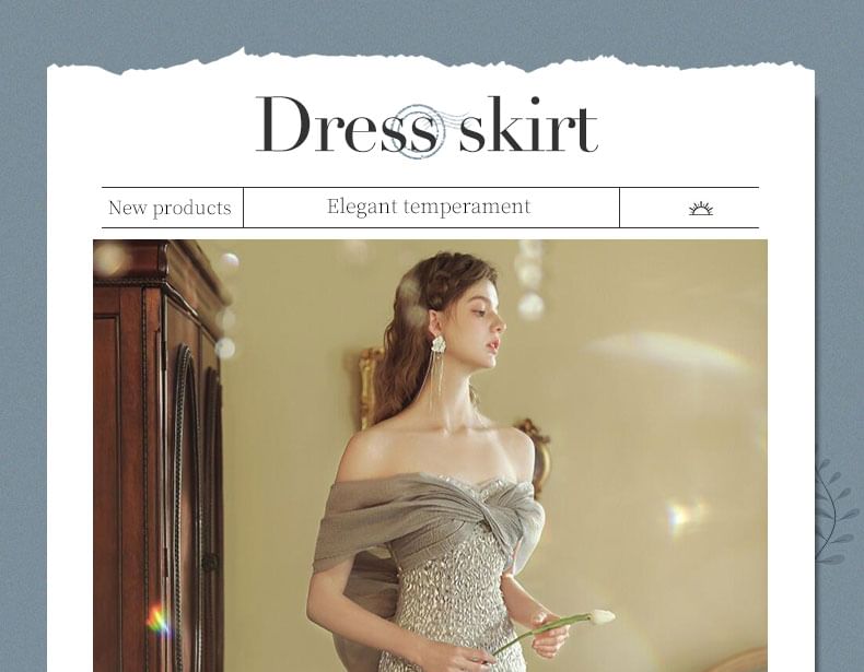 Sequin Evening Gown Off-Shoulder Mermaid