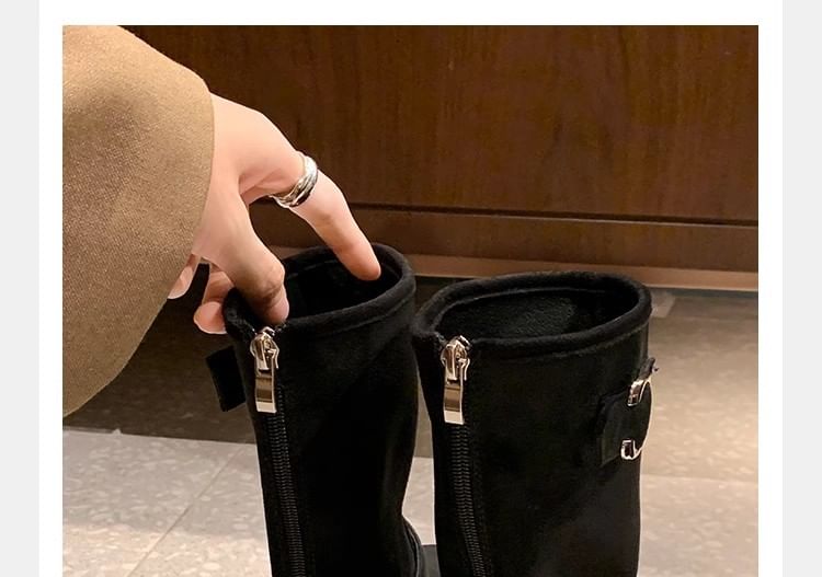 Buckled Faux Suede Boots Designs) (Various