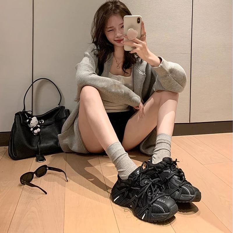 Platform Sneakers Lace-Up