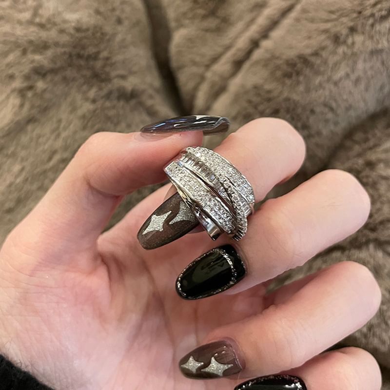 Open (Various Alloy Rhinestone Ring Designs)