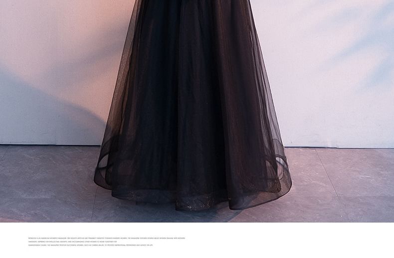 Evening Lace A-Line V-Neck 3/4-Sleeve / Cocktail Gown Asymmetrical Dress