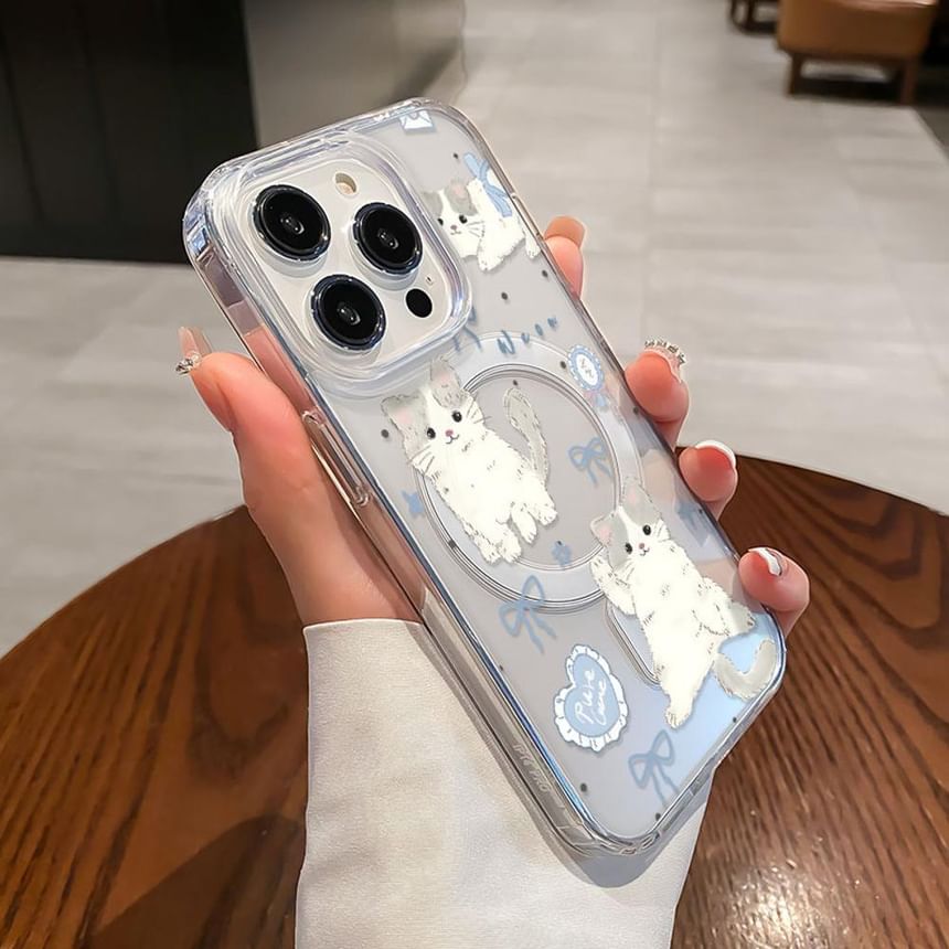 MagSafe) Case with Magnetic Phone Cat (Compatible