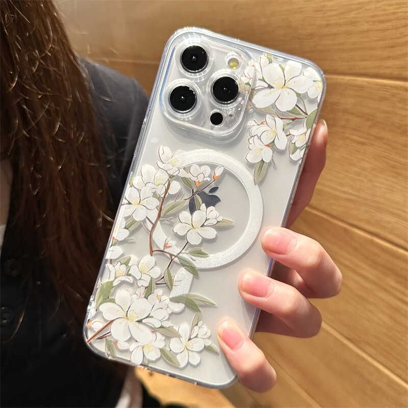 Phone Case MagSafe) with (Compatible Floral Magnetic