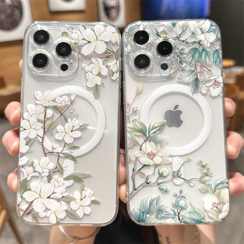 Phone Case MagSafe) with (Compatible Floral Magnetic