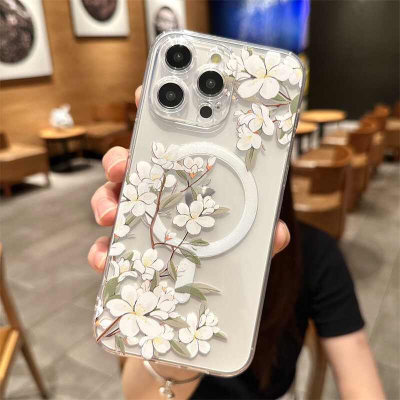 Phone Case MagSafe) with (Compatible Floral Magnetic