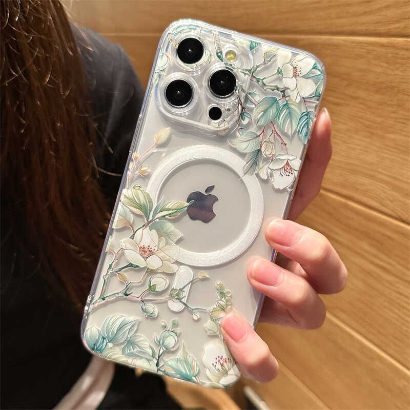 Phone Case MagSafe) with (Compatible Floral Magnetic