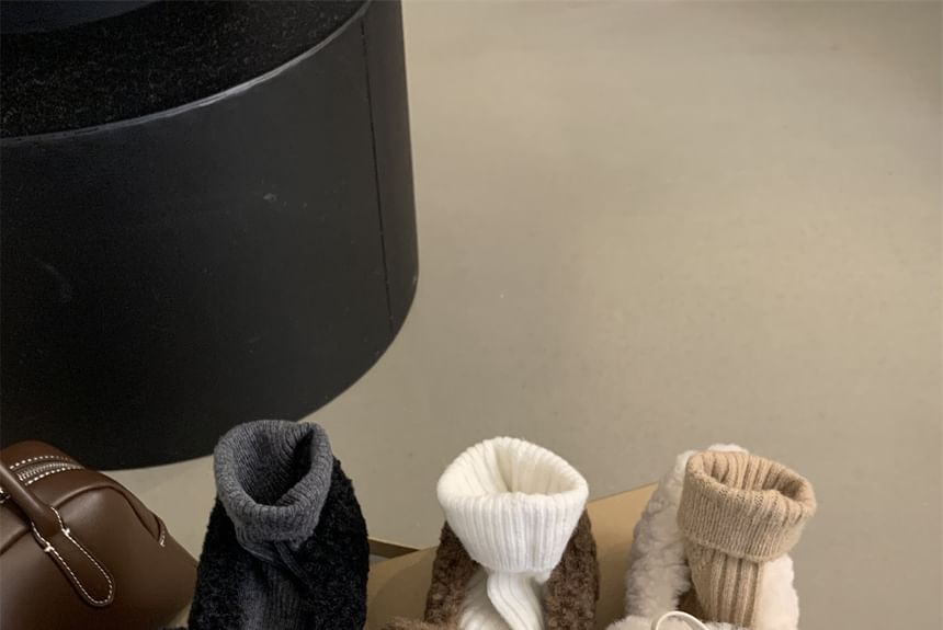 Bow Jane Hidden Mary Wedge Square Toe Shoes Fleece