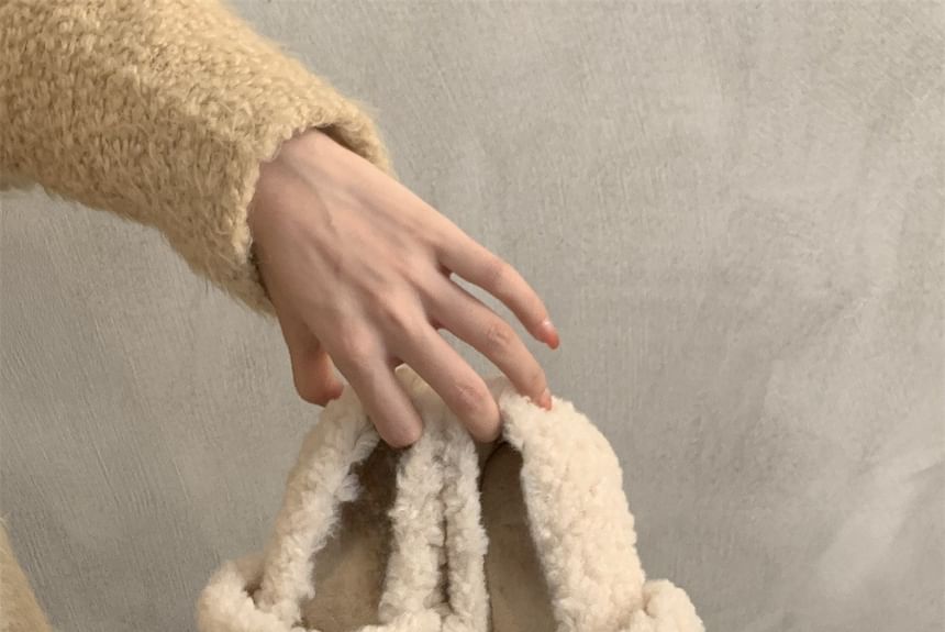 Bow Jane Hidden Mary Wedge Square Toe Shoes Fleece