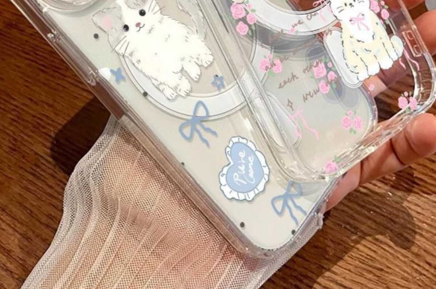 with Case (Compatible MagSafe) Cat Magnetic Phone