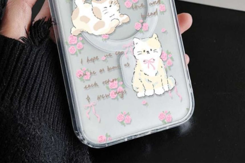 with Case (Compatible MagSafe) Cat Magnetic Phone
