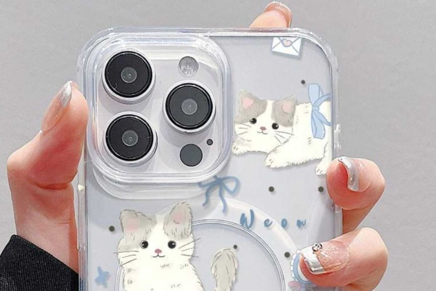 with Case (Compatible MagSafe) Cat Magnetic Phone