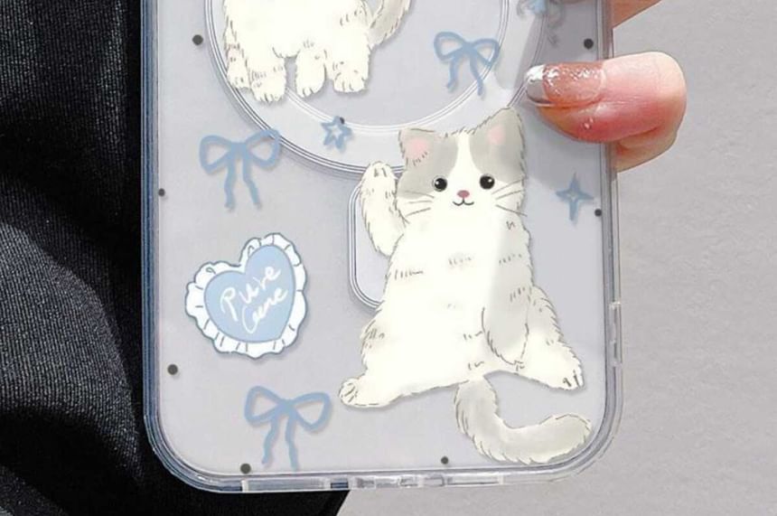 with Case (Compatible MagSafe) Cat Magnetic Phone
