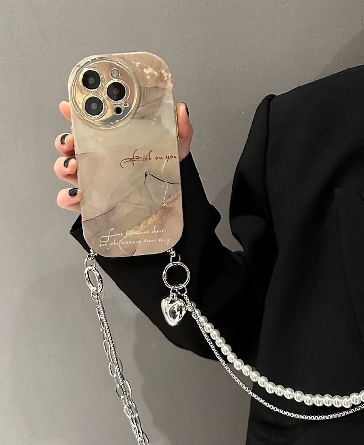 Phone Marble Lanyard Print Case