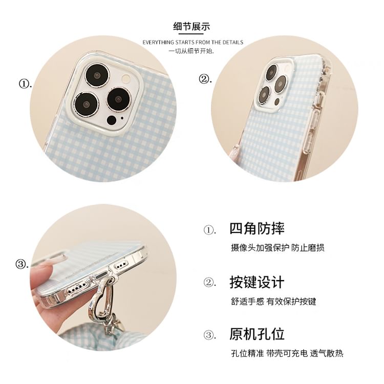 Case Phone / Plaid Charm Set Bow