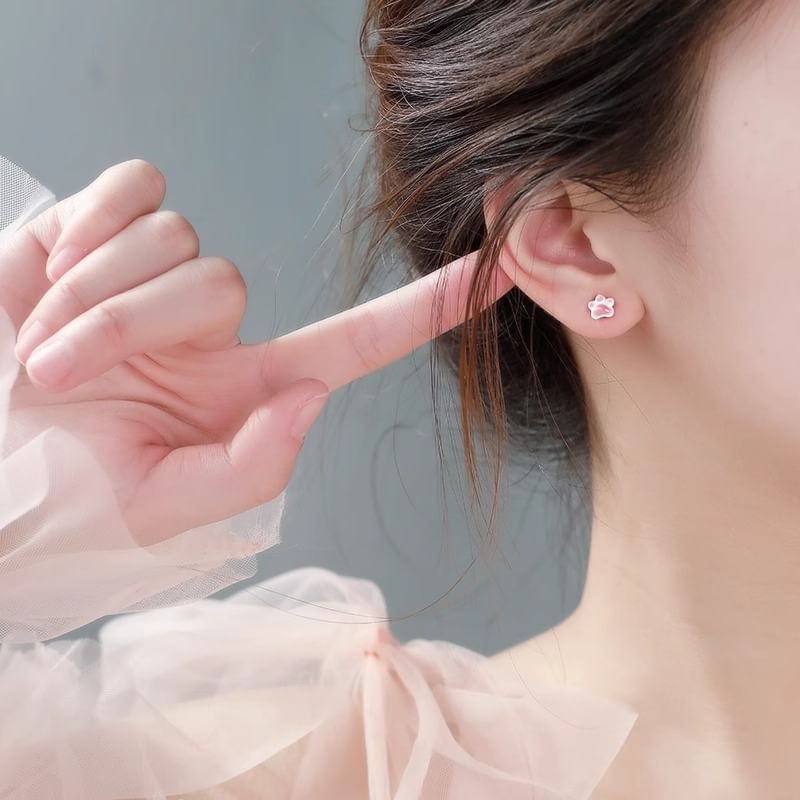 Paw Earrings Cat Ceramic