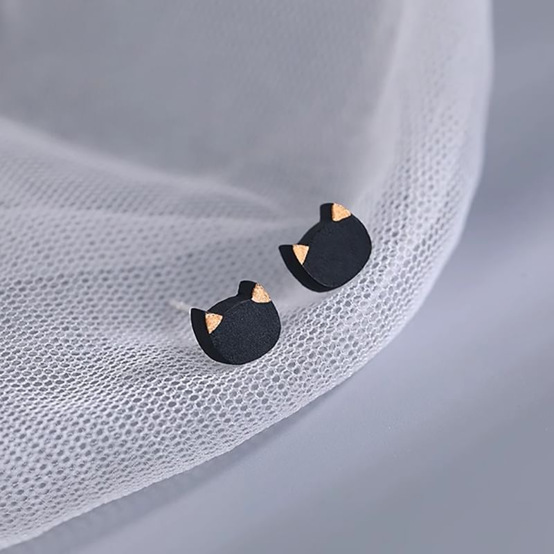 Cat Earring Ceramic Stud