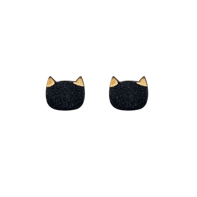 Cat Earring Ceramic Stud