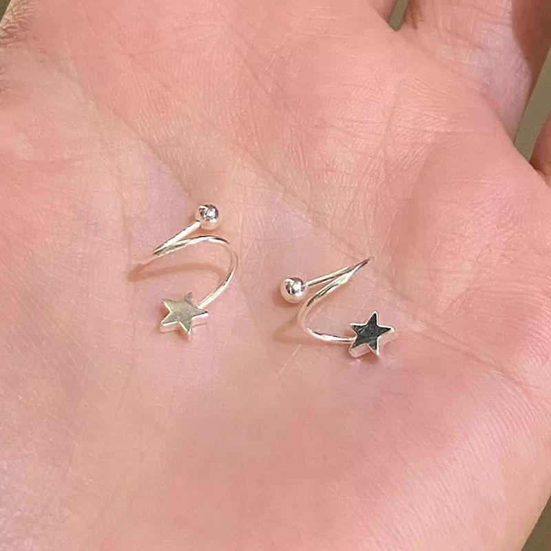 Jacket Heart Bead Star / Ear Alloy