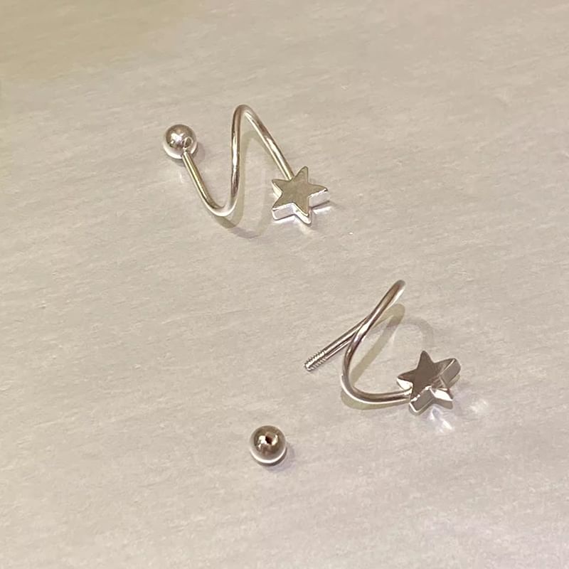 Jacket Heart Bead Star / Ear Alloy