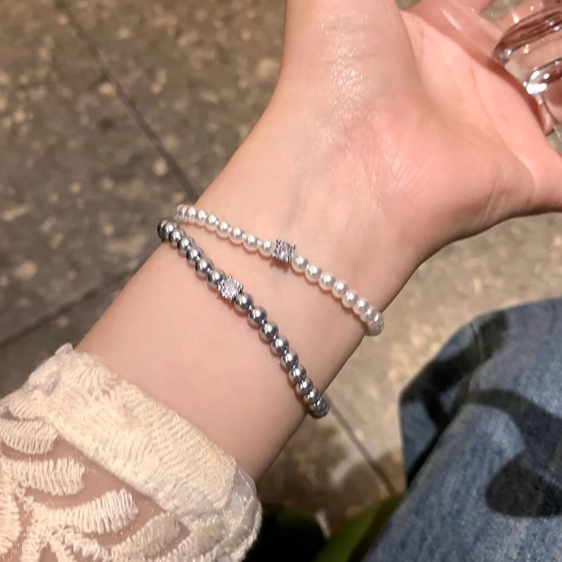 Alloy Pearl Bracelet Rhinestone Faux
