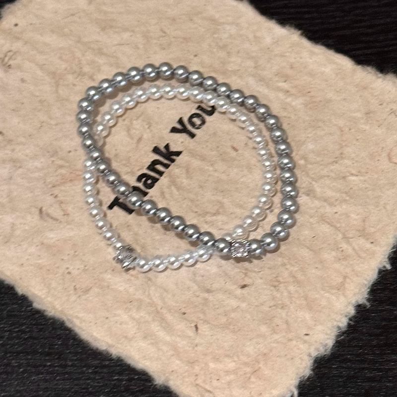 Alloy Pearl Bracelet Rhinestone Faux