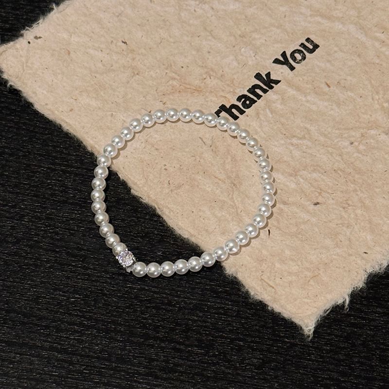 Alloy Pearl Bracelet Rhinestone Faux