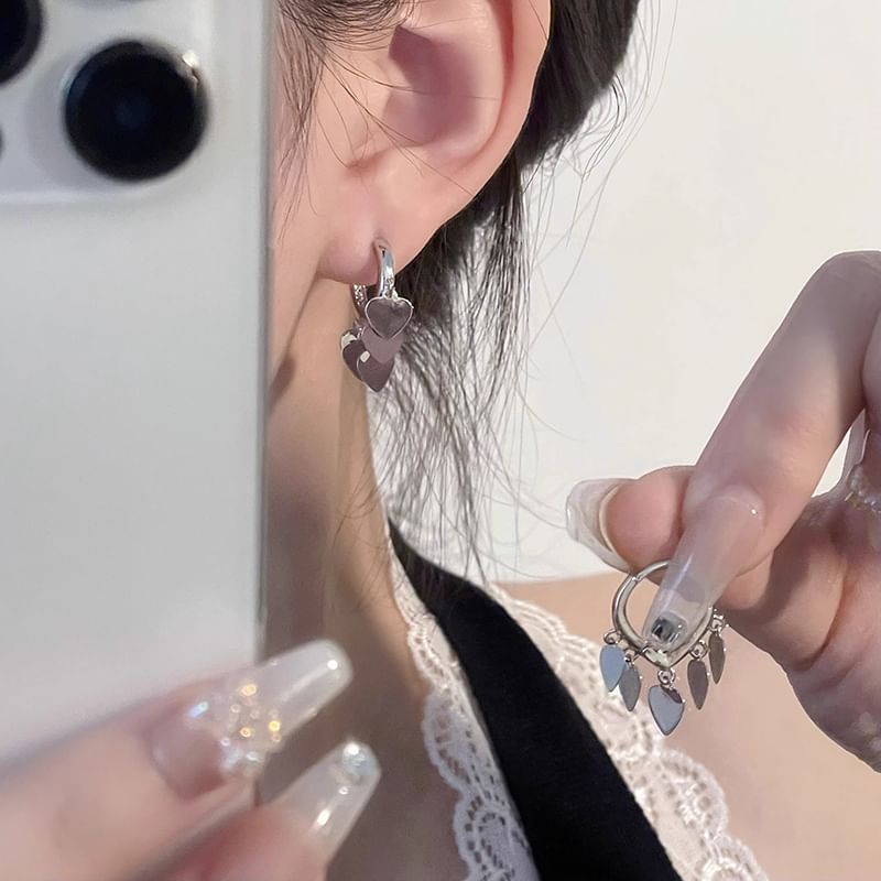 Alloy Earring Heart Drop
