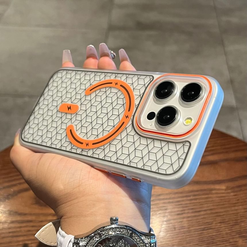 Phone Geometric Magnetic MagSafe) with (Compatible Case