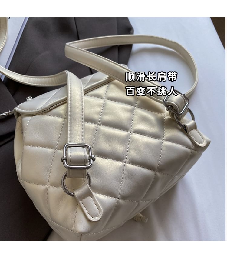 Drawstring Backpack Flap Quilted