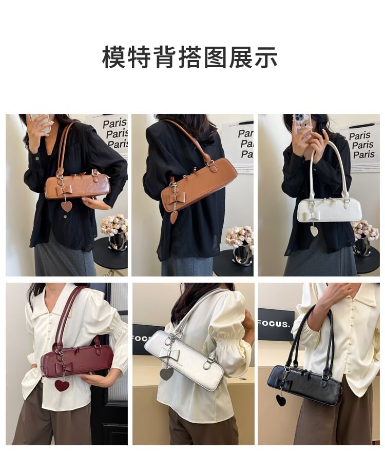 Faux Shoulder Leather Bag