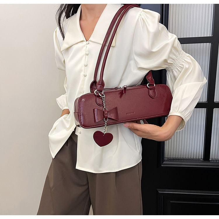 Faux Shoulder Leather Bag