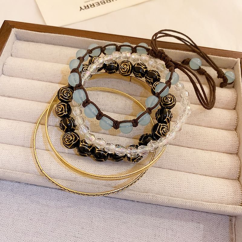 Metal Beaded Set Bracelet / Bangle