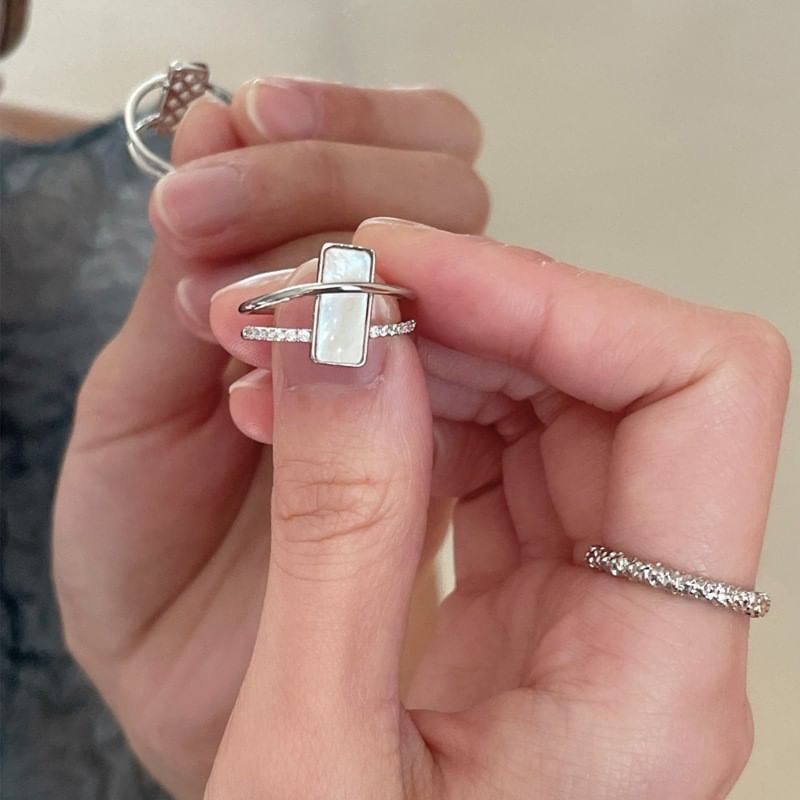 Geometric / Rhinestone Ring Open