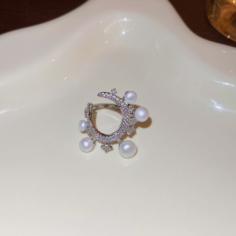 Pearl Ring Rhinestone Freshwater