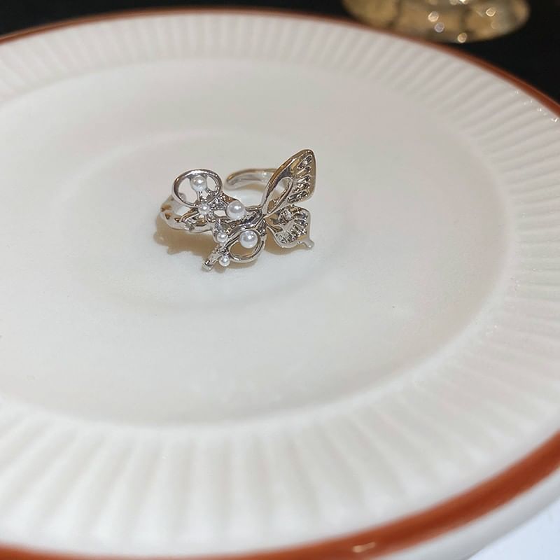 Pearl Ring Rhinestone Freshwater