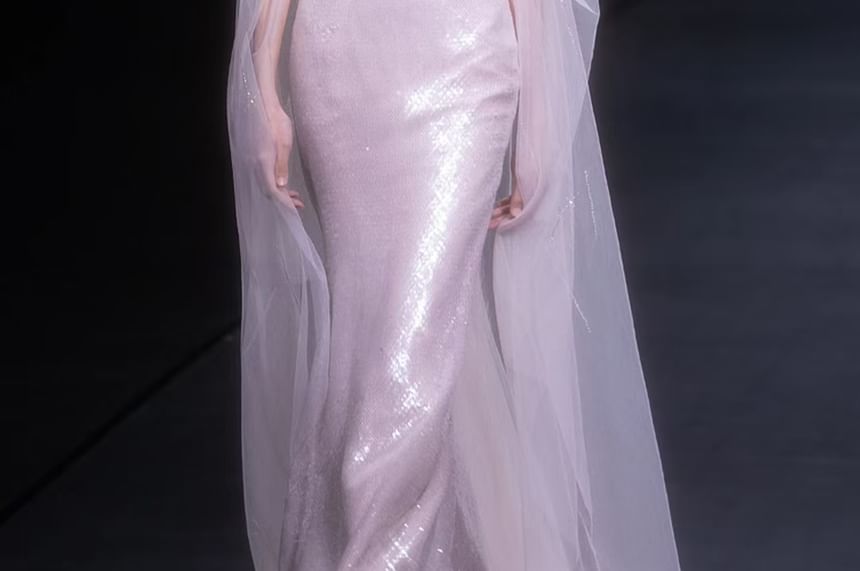 Lace Sheath Evening Trim Plain Spaghetti Gown Strap