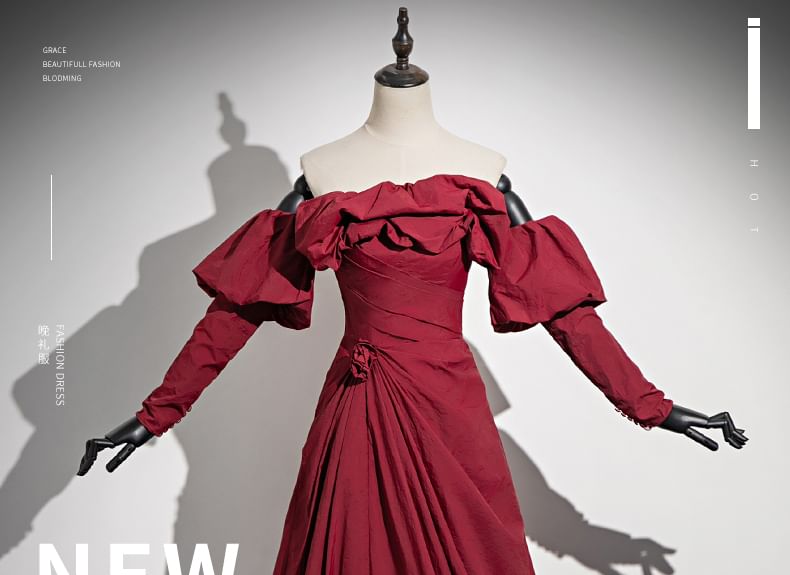 Evening Strapless A-Line Plain Gown