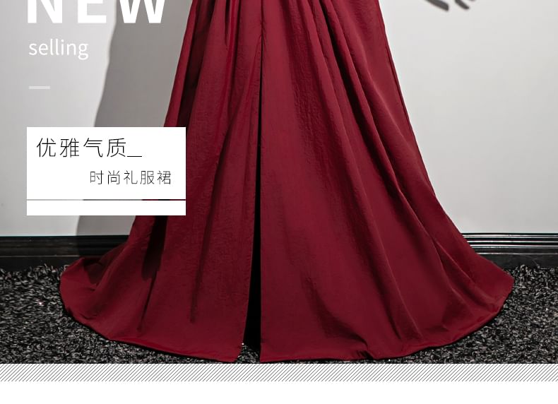 Evening Strapless A-Line Plain Gown