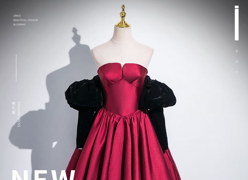 Strapless Evening A-Line Gown Ball