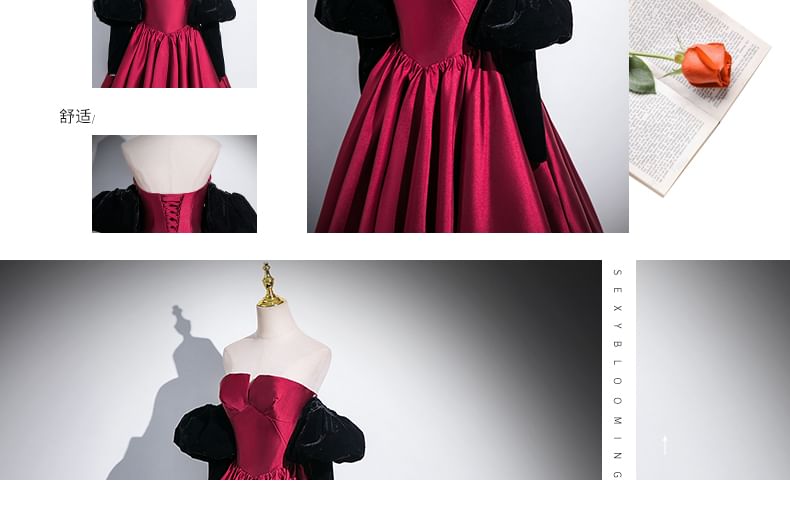 Strapless Evening A-Line Gown Ball