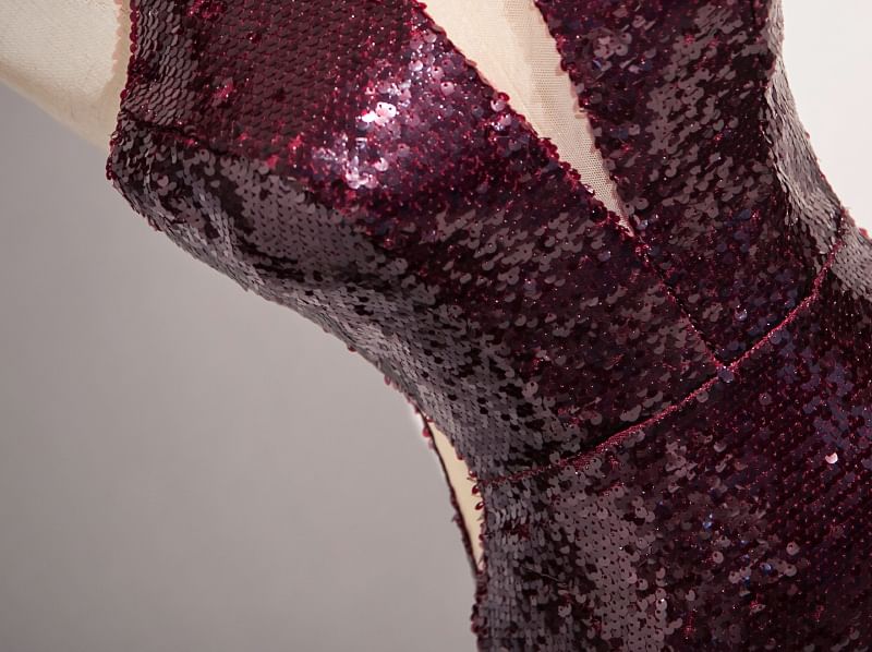 Evening Sheath Sequin Gown Sleeveless