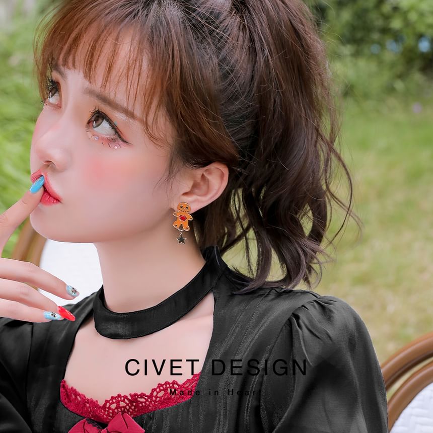 Silver / Sterling Asymmetrical Earring Ear Halloween Stud Cuff Cartoon