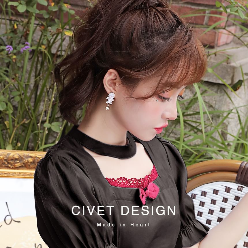 Silver / Sterling Asymmetrical Earring Ear Halloween Stud Cuff Cartoon