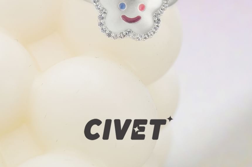 Smiley Flower Ring Face Open