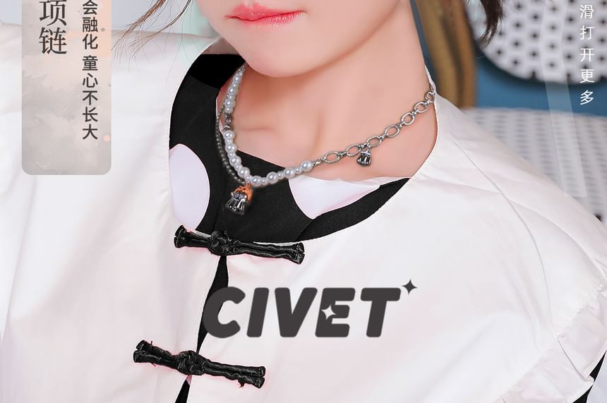 Halloween Pumpkin ChiropteraPearl Necklace